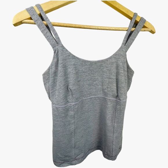 Lululemon Lilac Heathered Coal Wee Stripe/Lilac Active Strength Tank Top - Picture 8 of 10